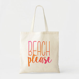 Beach, tack   Rosa och Orange Tote Bag Tygkasse