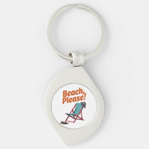 Beach, tack swirl silverfärgad nyckelring