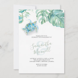 Beach-tema, Förlovningsfest Inbjudan vattenfärg