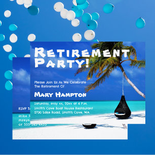 Beach-tema pension Party med Namn Inbjudningar