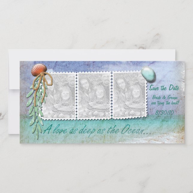 Beach-tema Spara datumfotokort Datumet (Framsida)