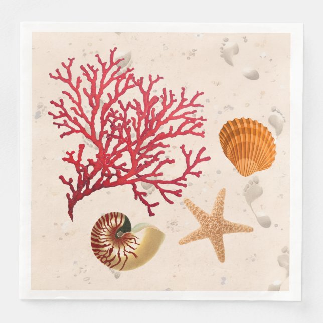 Beach-temaparty Pappersservett (Framsida)