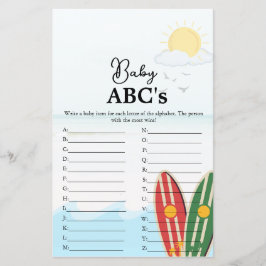 Beach-temat Baby Abcs babyduschspel