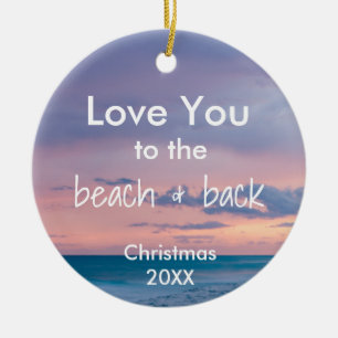 Beach-temat för ornament med offert