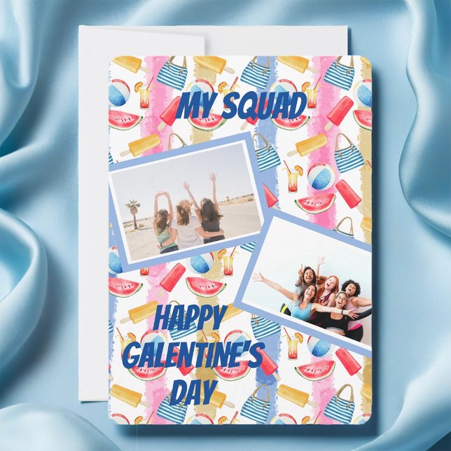 Beach-temat Foto Galentine's Day Card Julkort (Skapare uppladdad)