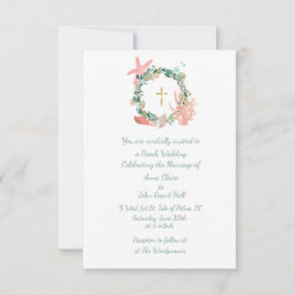 Beach-temat Kor, Nautical Bröllop, Christian Inbjudningar