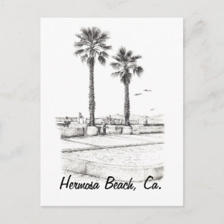 Beach Tennis, Hermosa Beach, Ca. Vykort