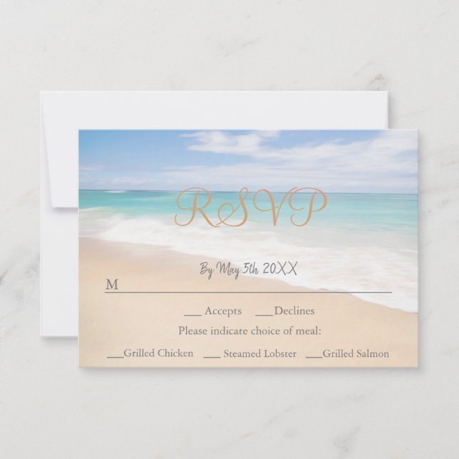 Beach Thame Seaside Bröllop OSA Card (Framsida)