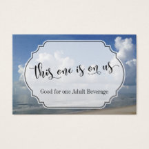 Beach-Thated Bröllop Drink Biljett