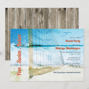 Beach Thated Studentfest High School Avslappnad Inbjudningar