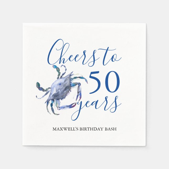 Beach Theme 50:e födelsedagsblöjor Pappersservett (Framsidan)