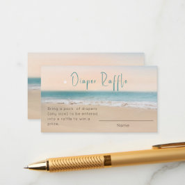 Beach Theme Baby Shower Diaper Raffle Tilläggskort