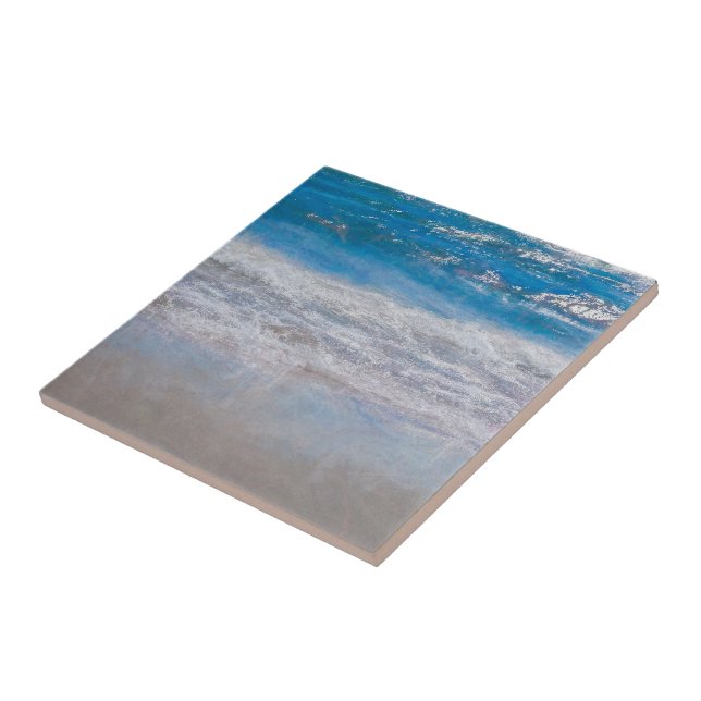 Beach Théme Blue White Ocean Vinkar Nautical Kakelplatta (Sidan)