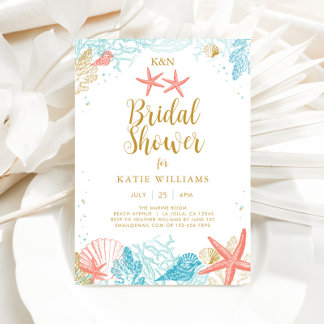 Beach Theme Bridal Shower-inbjudan Inbjudningar