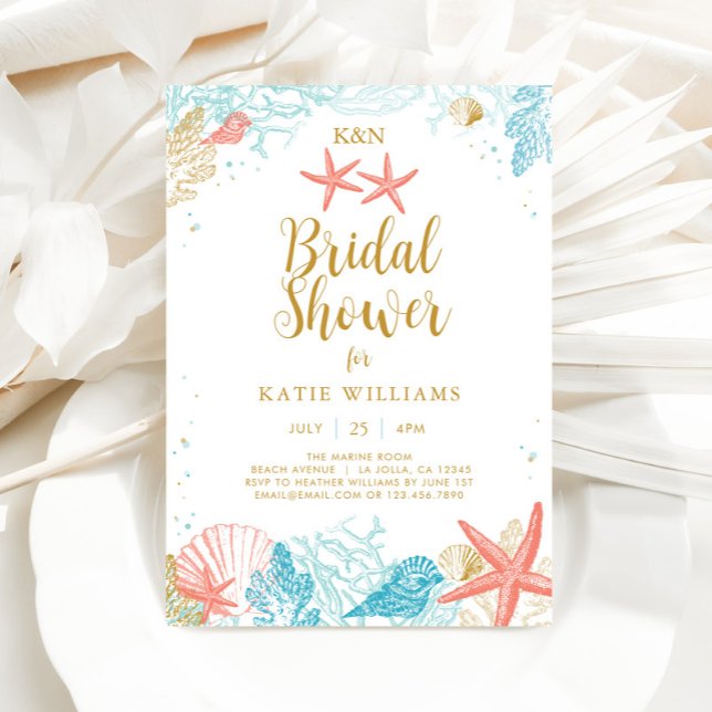 Beach Theme Bridal Shower-inbjudan Inbjudningar (Beach Bridal Shower Invitation)