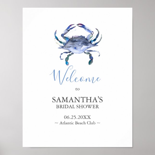 Beach Theme Bridal Shower Party Posters (Framsidan)