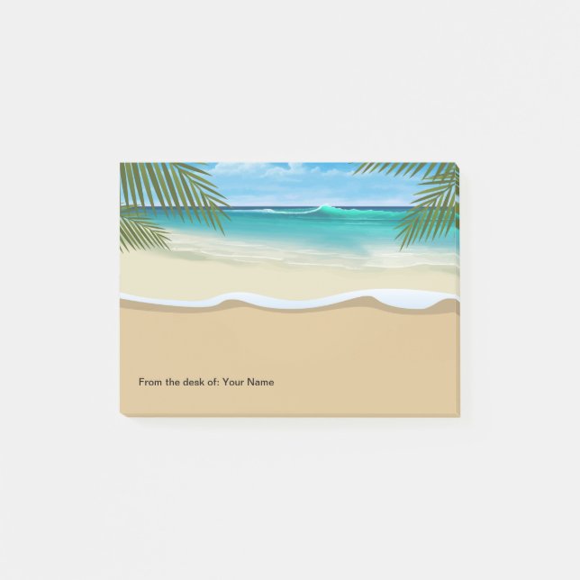 Beach Theme Coastal Office Sticky Anteckningsblock Post-it Block (Framsida)