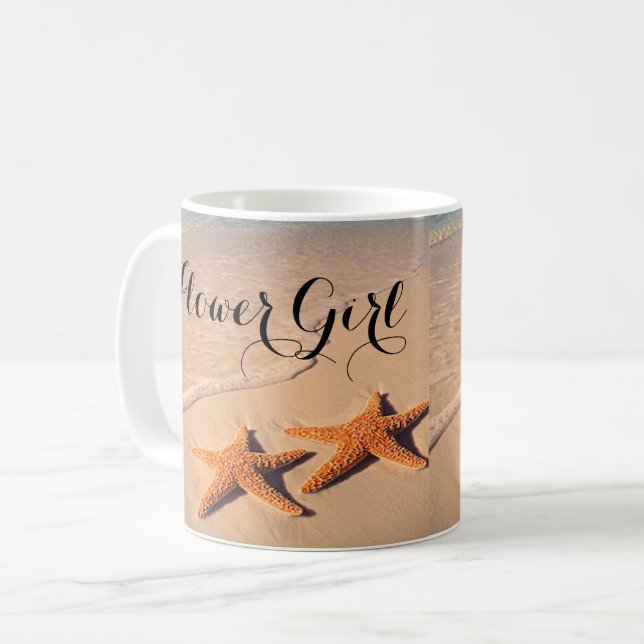 Beach Theme Flower Girl Gift Coffee mugg, Kopp (Framsida vänster)