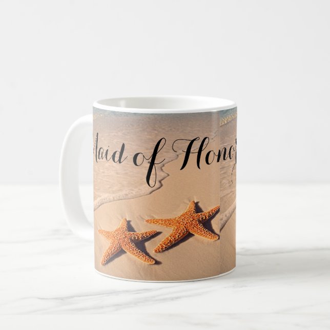 Beach Theme Maid of honor Gift Coffee mugg, Kopp (Framsida vänster)