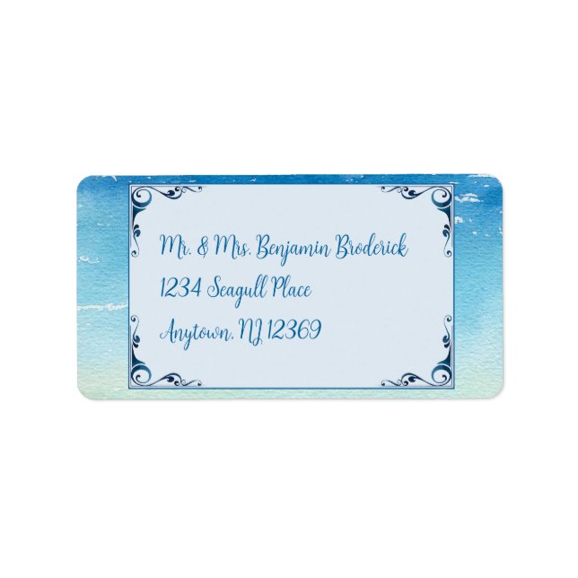 Beach Theme Ocean Himlar Personlig Returadress Adressetikett (Framsidan)