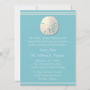 Beach Theme Sand Dollar Wedding bjudande Inbjudningar