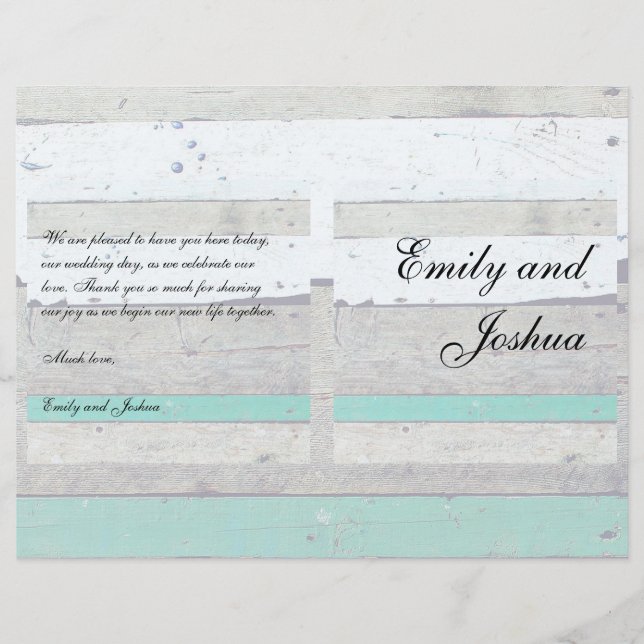 Beach Theme Starfish Bröllop Rustic (Framsida)