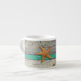Beach Theme Starfish Bröllop Rustic Espressomugg