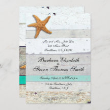Beach Theme Starfish Bröllop Rustic