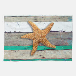 Beach Theme Starfish Bröllop Rustic Kökshandduk