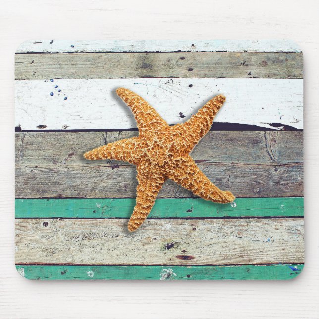 Beach Theme Starfish Bröllop Rustic Musmatta (Framsidan)