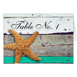 Beach Theme Starfish Bröllop Rustic OBS Kort