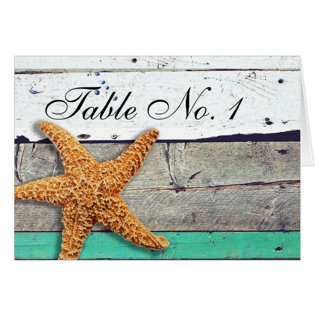 Beach Theme Starfish Bröllop Rustic OBS Kort (Framsidan Horizontal)