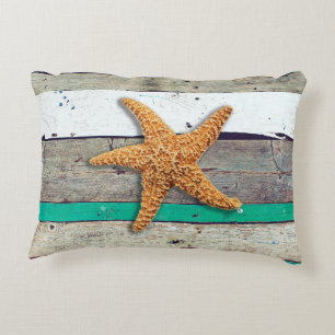 Beach Theme Starfish Bröllop Rustic Prydnadskudde