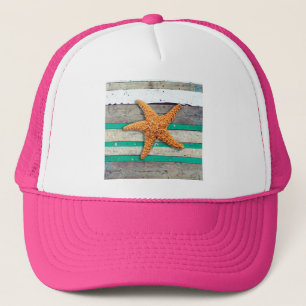 Beach Theme Starfish Bröllop Rustic Truckerkeps