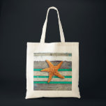 Beach Theme Starfish Bröllop Rustic Tygkasse<br><div class="desc">Allt detta handlar om en svält på en rustik plank,  och produktserien omfattar menyer,  inbjudningar och presenter från bröllop som åtföljer vår biflodsamling av gåvor och idéer.</div>
