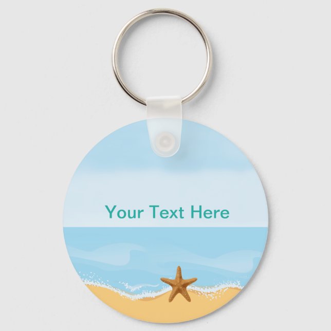 Beach Theme Starfish Coastal Keychains Nyckelring (Framsida)