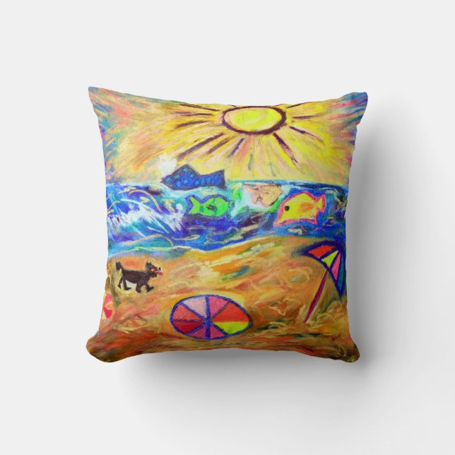 BEACH THEMED DESIGNER DEKORATIV KUDDE - HELGDAG GI (Framsida)