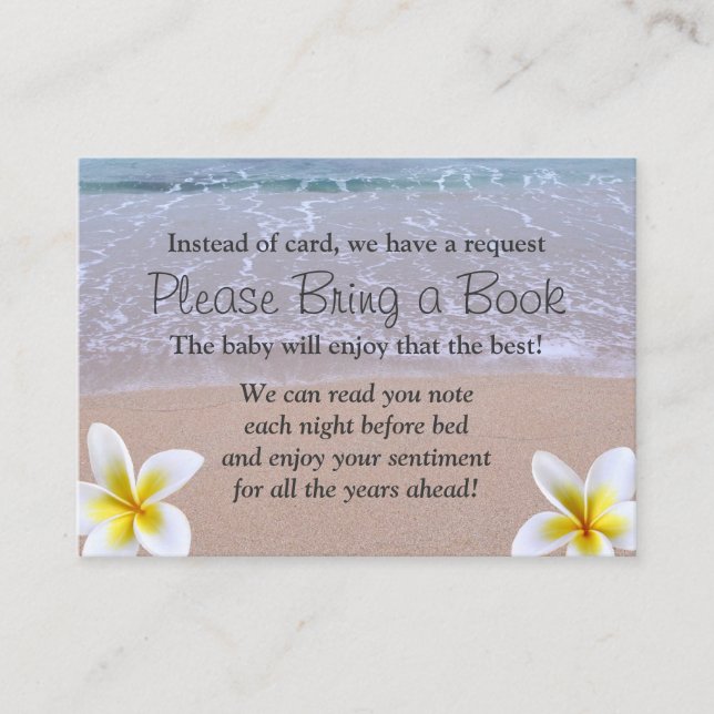 Beach Themme Baby Shower Hämta en Bok-begäran Tilläggskort (Framsida)