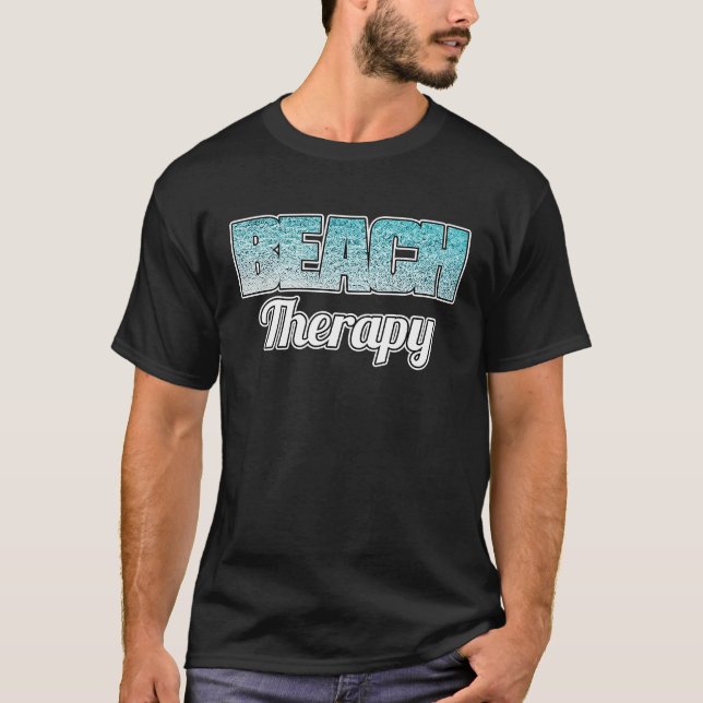 Beach Therapy Stylish Blue Ocean Water Ripple Desi T Shirt (Framsida)