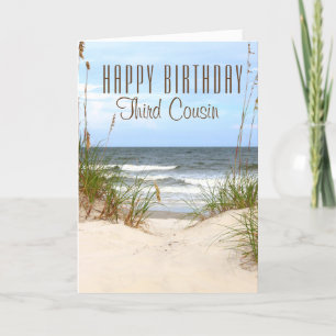 Beach Third Cousin Birthday Card Kort