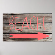 Beach this way Faux Wood