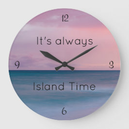Beach Thmet, Island Time Clock Stor Klocka