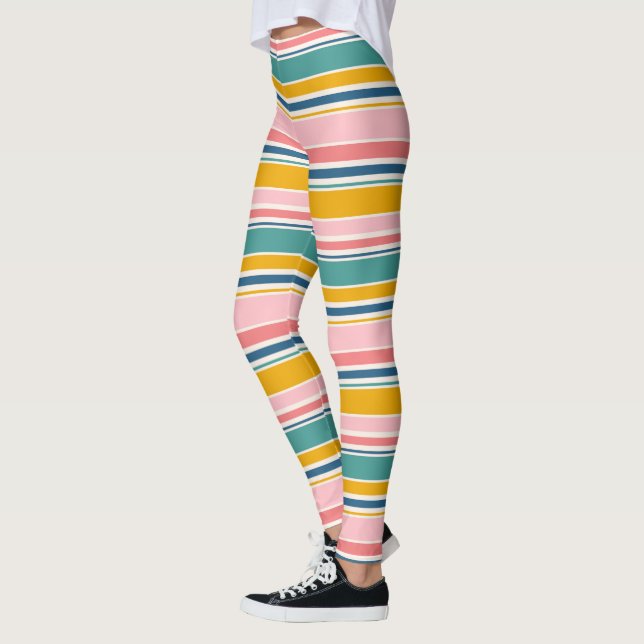 Beach Thned Färg Rand Leggings (Vänster)