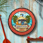 Beach Tiki Pub Dart Board Darttavla<br><div class="desc">Anpassa den här Beach Tiki Pub-starttavlan med namnet ställe och text.</div>