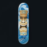 Beach Tiki Wave Blue Monogram Mini Skateboard Bräda 18,5 Cm<br><div class="desc">Fånga lite vågar med den tropiska stranden. Skateboarder kommer att ta sig ombord på kärlek och slå i trottoaren,  på trottoaren eller på halva rör. Unik vågbakgrund med roligt tiki.</div>