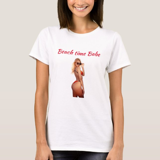 Beach time Babe T Shirt (Framsida)