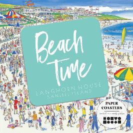 Beach Time Party Underlägg Papper Kvadrat