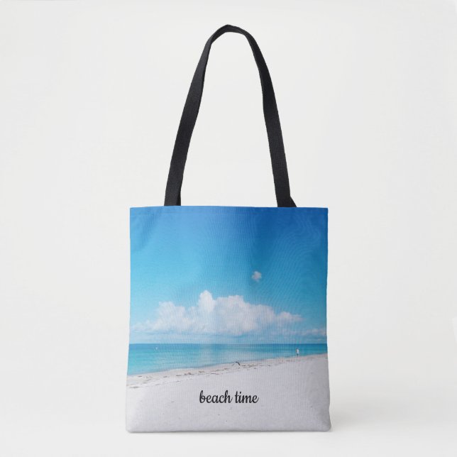 Beach Time Tote Bag Tygkasse (Framsida)