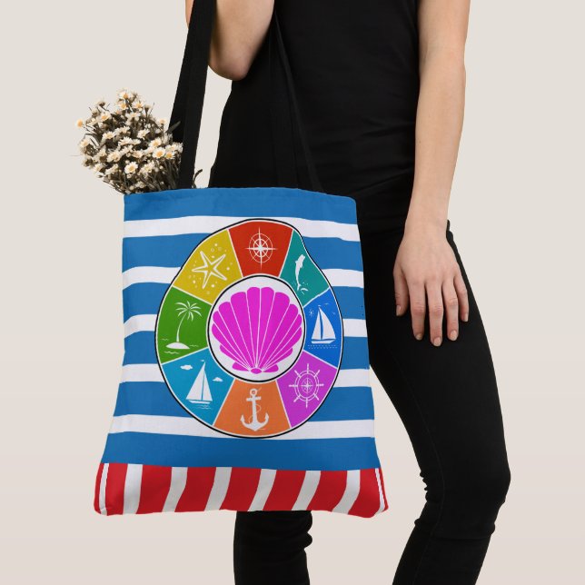 Beach Tote Bag - se Tillbaka Tygkasse (Närbild)