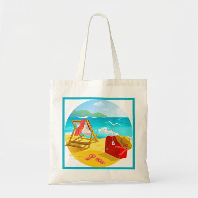 Beach Tote Bag Tygkasse (Framsidan)